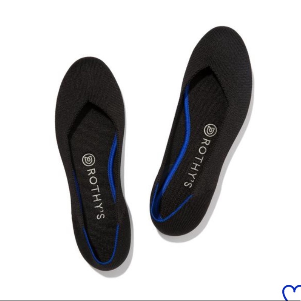 Rothys black round toe flat